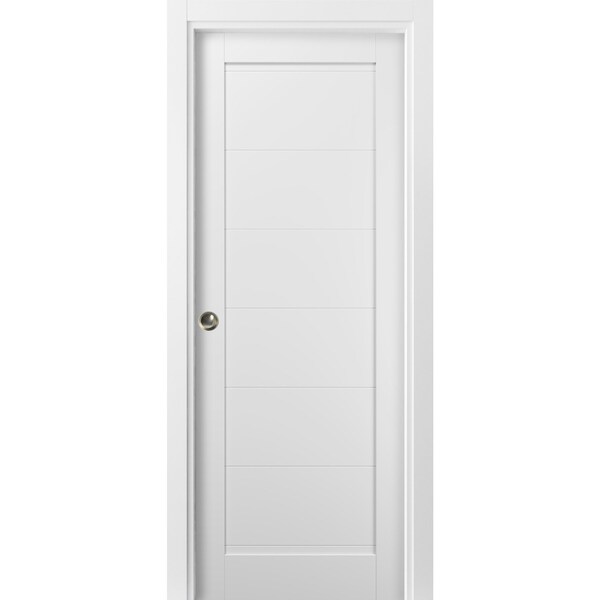 Sartodoors Pocket Interior Door, 30" x 80", White QUADRO4115PD-WS-30 - main